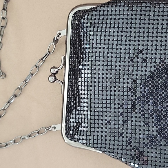 BCBG MaxAzria Small Black Metallic Mesh Bag - Picture 2 of 4